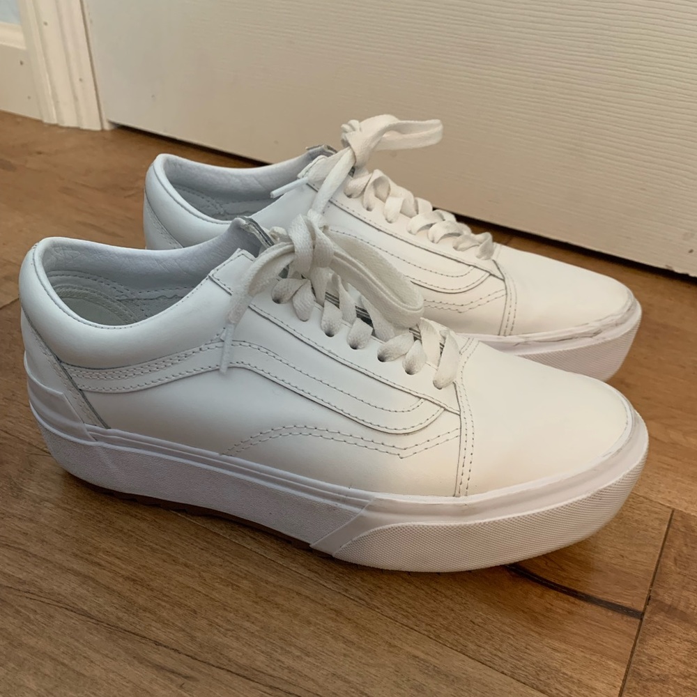 Leather platform vans